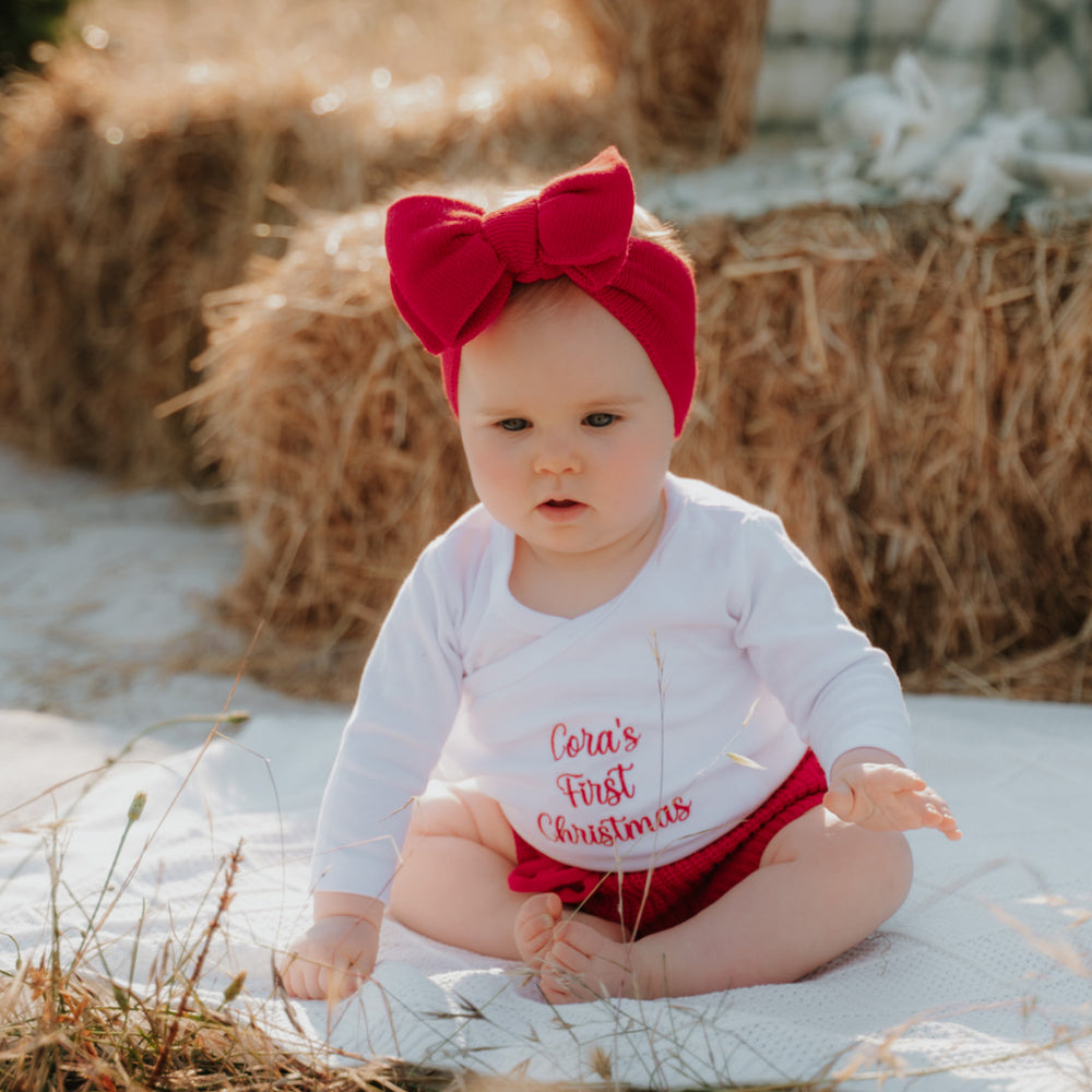 Christmas Cotton Kimono Baby Onesie