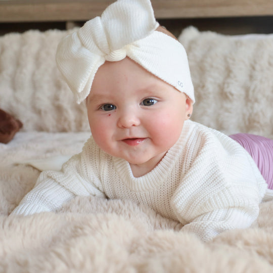Oversized Bow Headband – Ivory