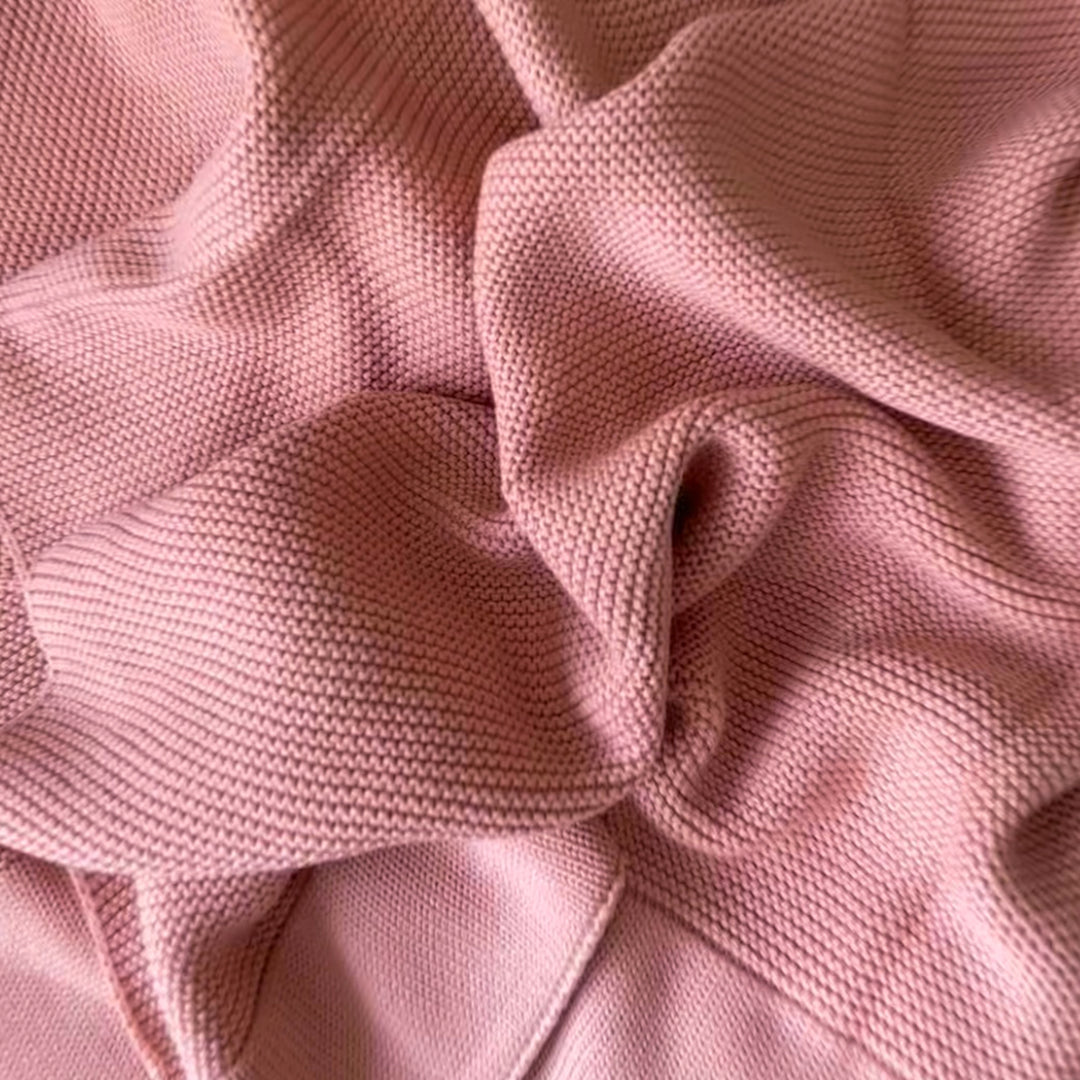 Personalised Cotton Knit Baby Blanket - Dusty Pink