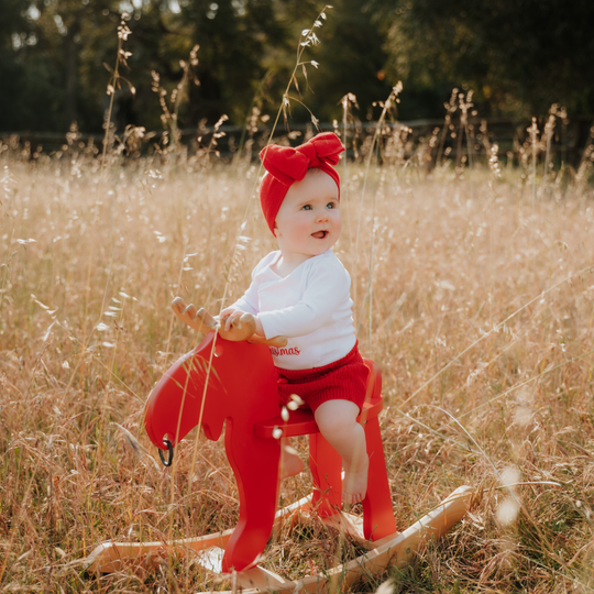 Christmas Red Knit Bubble Shorties