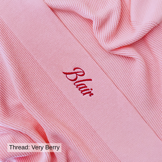 Personalised Cotton Knit Baby Blanket - Baby Pink