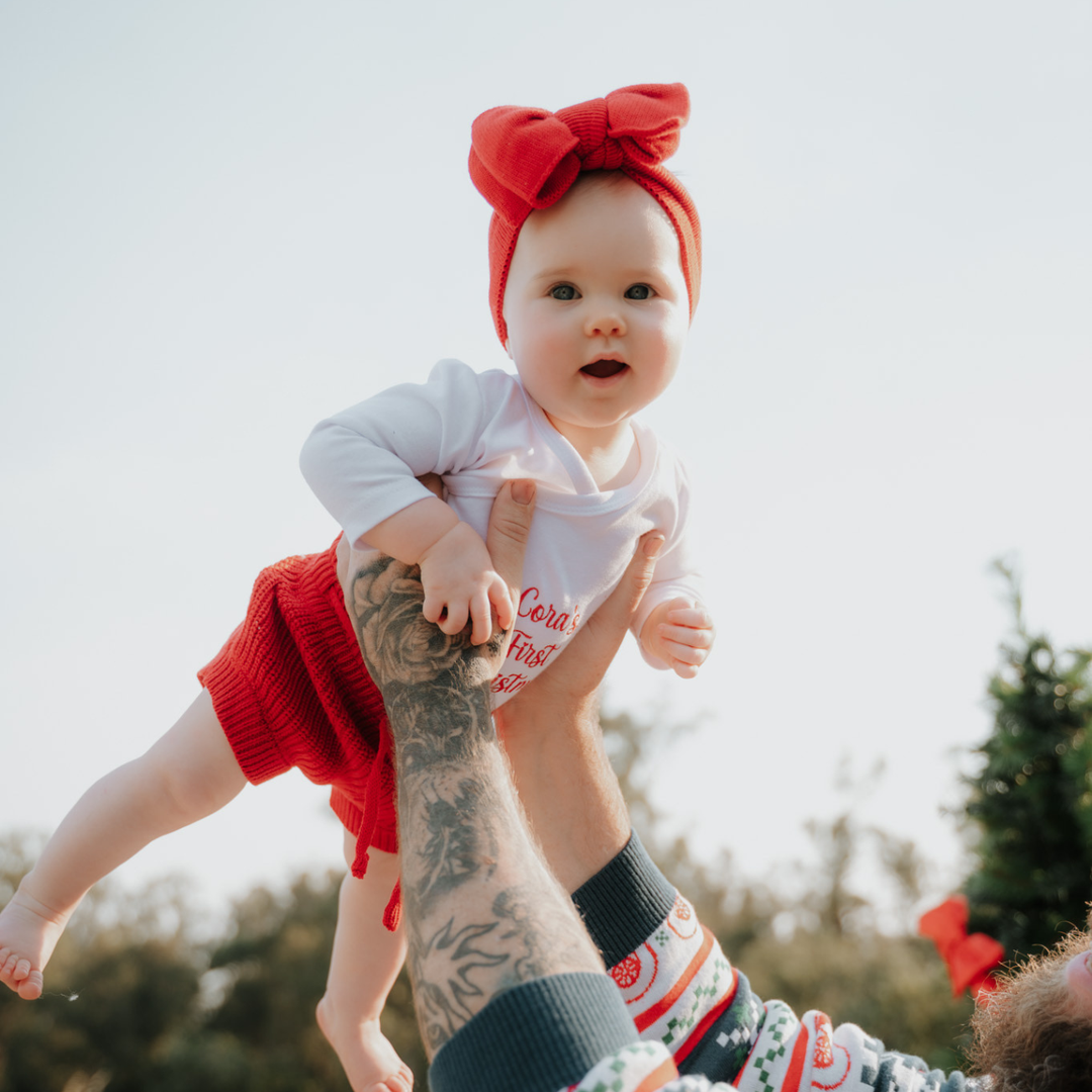Christmas Red Knit Bubble Shorties