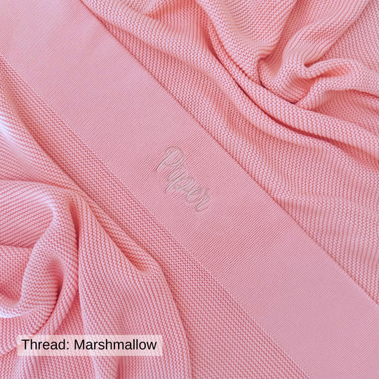 Personalised Cotton Knit Baby Blanket - Baby Pink