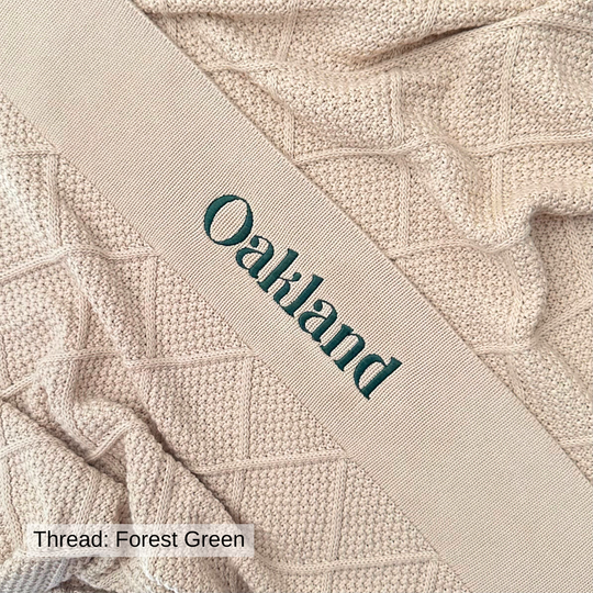 Personalised Diamond Knit Baby Blanket - Oatmeal