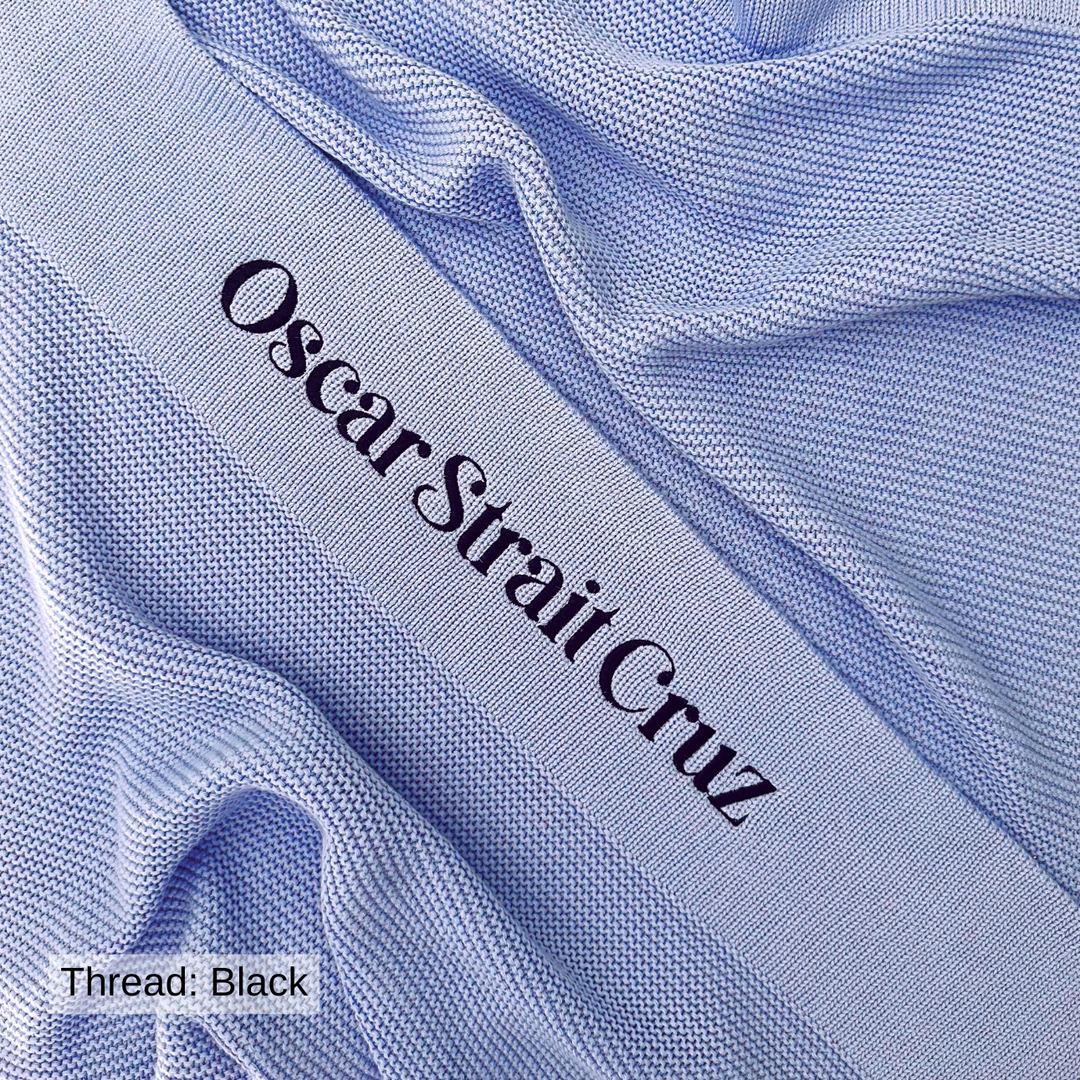 Personalised Cotton Knit Baby Blanket - Blue Bell