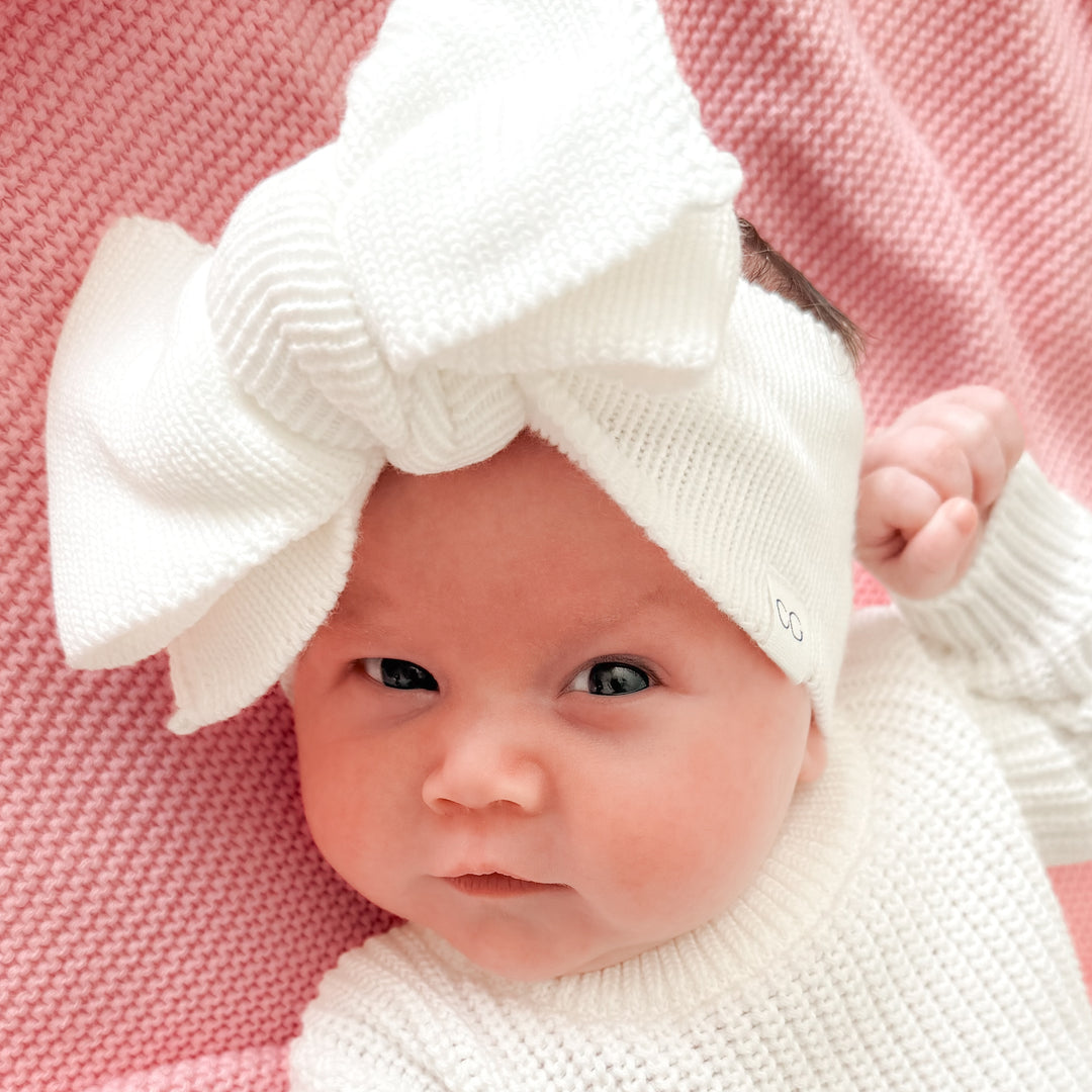 Personalised Frill Knit Baby Romper - Ivory