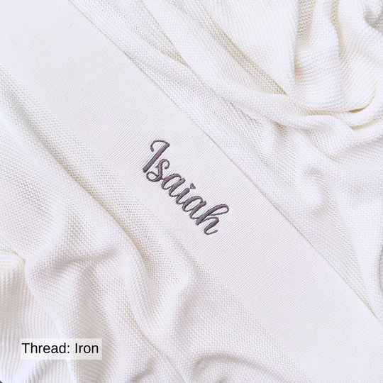Personalised Cotton Knit Baby Blanket - Ivory