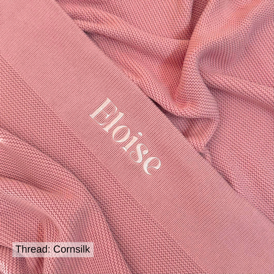 Personalised Cotton Knit Baby Blanket - Dusty Pink