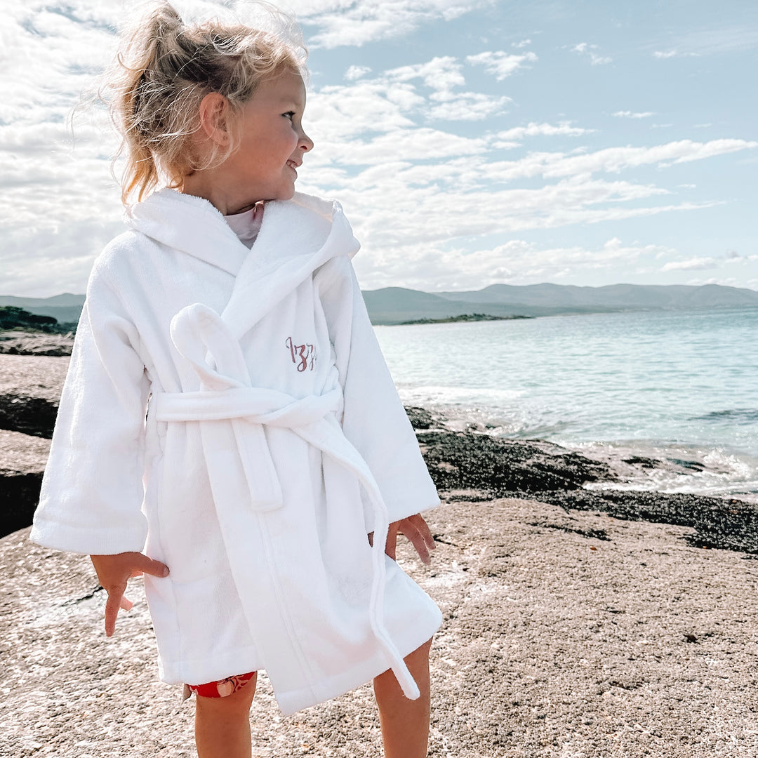 Premium Swim & Bath Robe - White - Design Your Way
