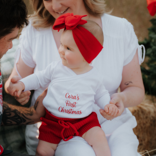 Baby's First Christmas Kimono-Style Onesie