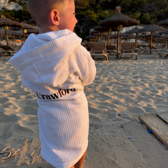 Signature White Waffle Lined Resort Robe - Design Your Way