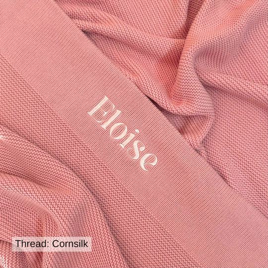 Personalised Cotton Knit Baby Blanket - Dusty Pink