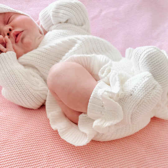Keepsake Frill Knit Baby Romper