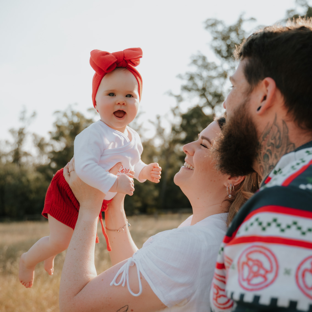 Christmas Red Oversized Knit Bow