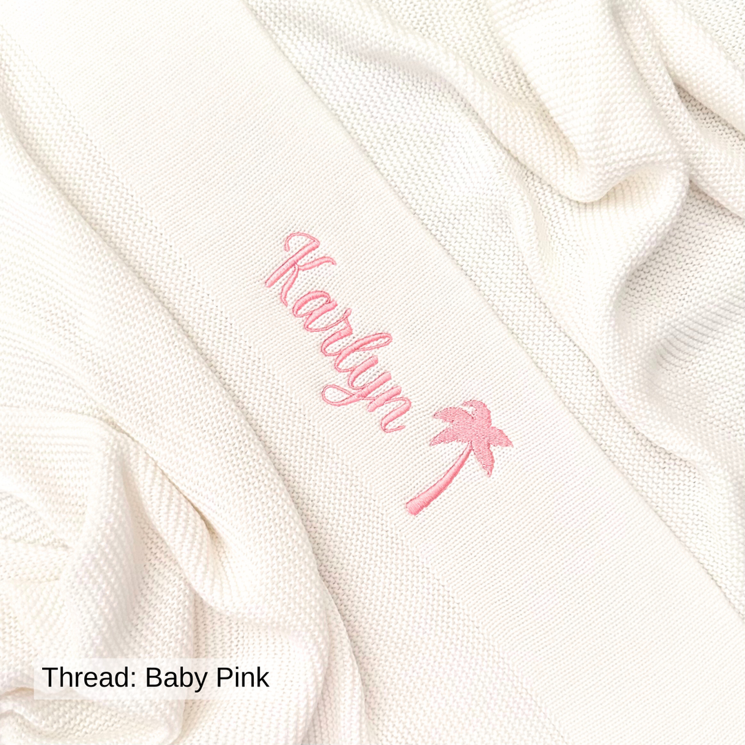 Personalised Cotton Knit Baby Blanket - Ivory