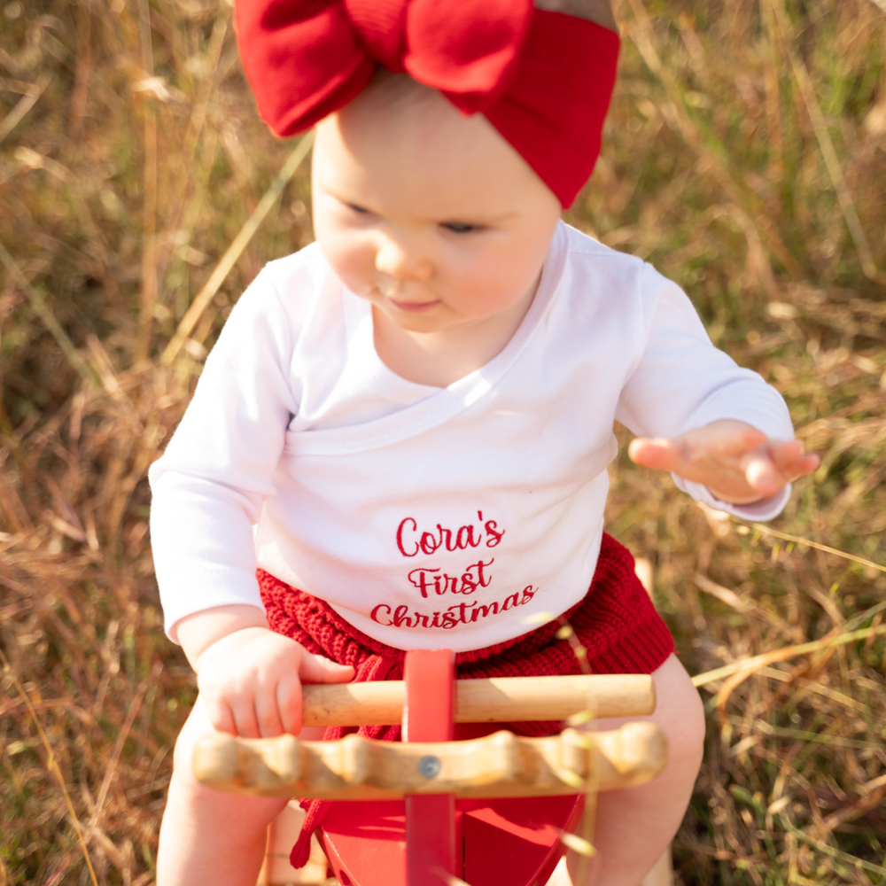 Baby's First Christmas Kimono-Style Onesie