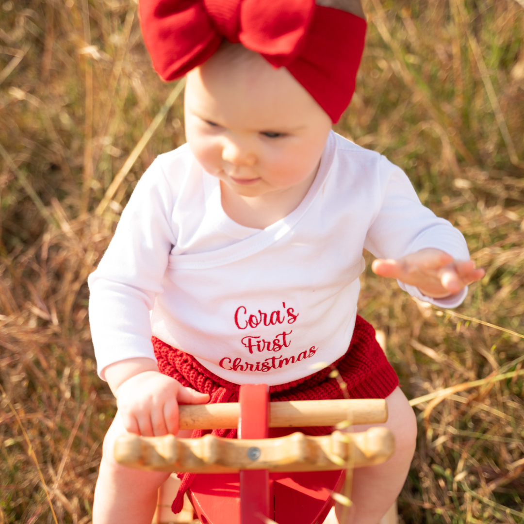 Baby's First Christmas Kimono-Style Onesie