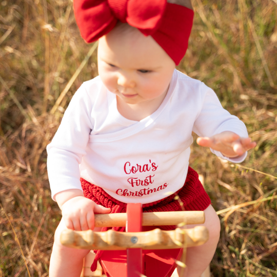 Baby's First Christmas Kimono-Style Onesie