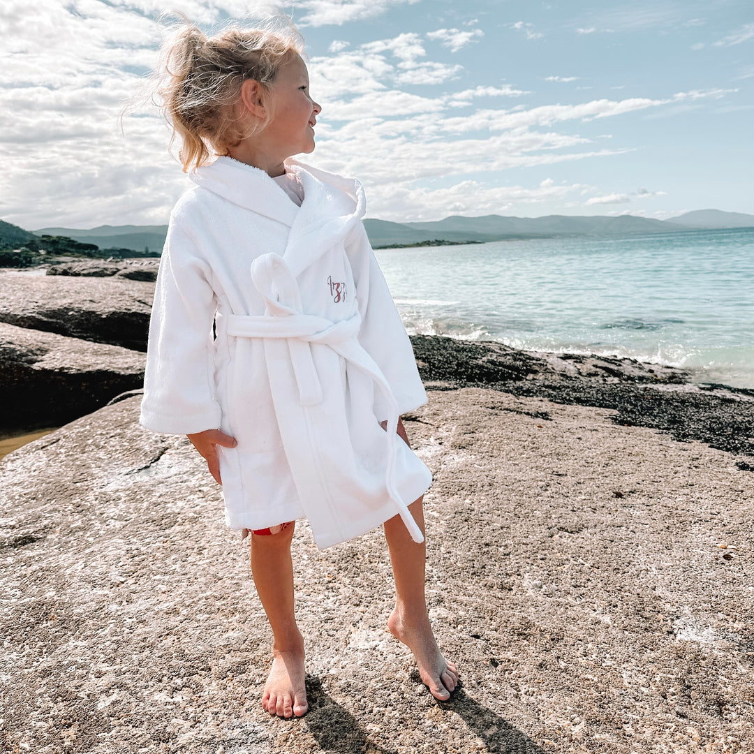 Premium Swim & Bath Robe - White - Design Your Way