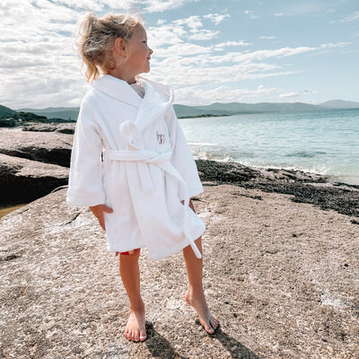 Premium Swim & Bath Robe - White - Design Your Way