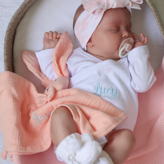 Personalised Cotton Knit Baby Blanket - Baby Pink