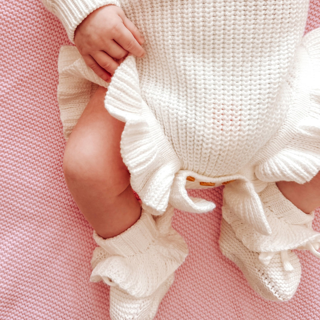 Keepsake Frill Knit Baby Romper