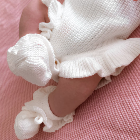 Keepsake Frill Knit Baby Romper