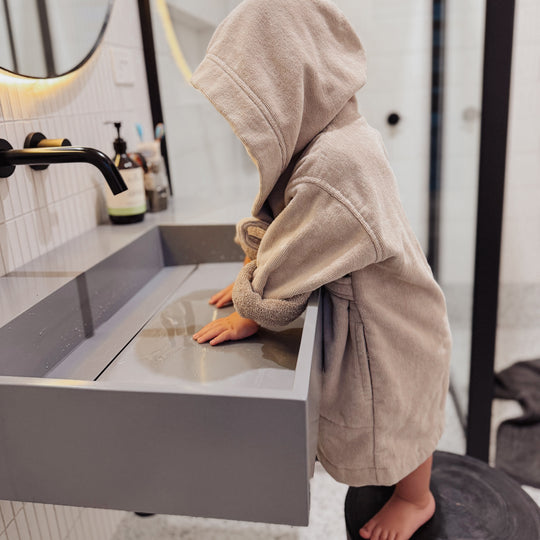 Premium Swim & Bath Robe - Stone Beige - Design Your Way