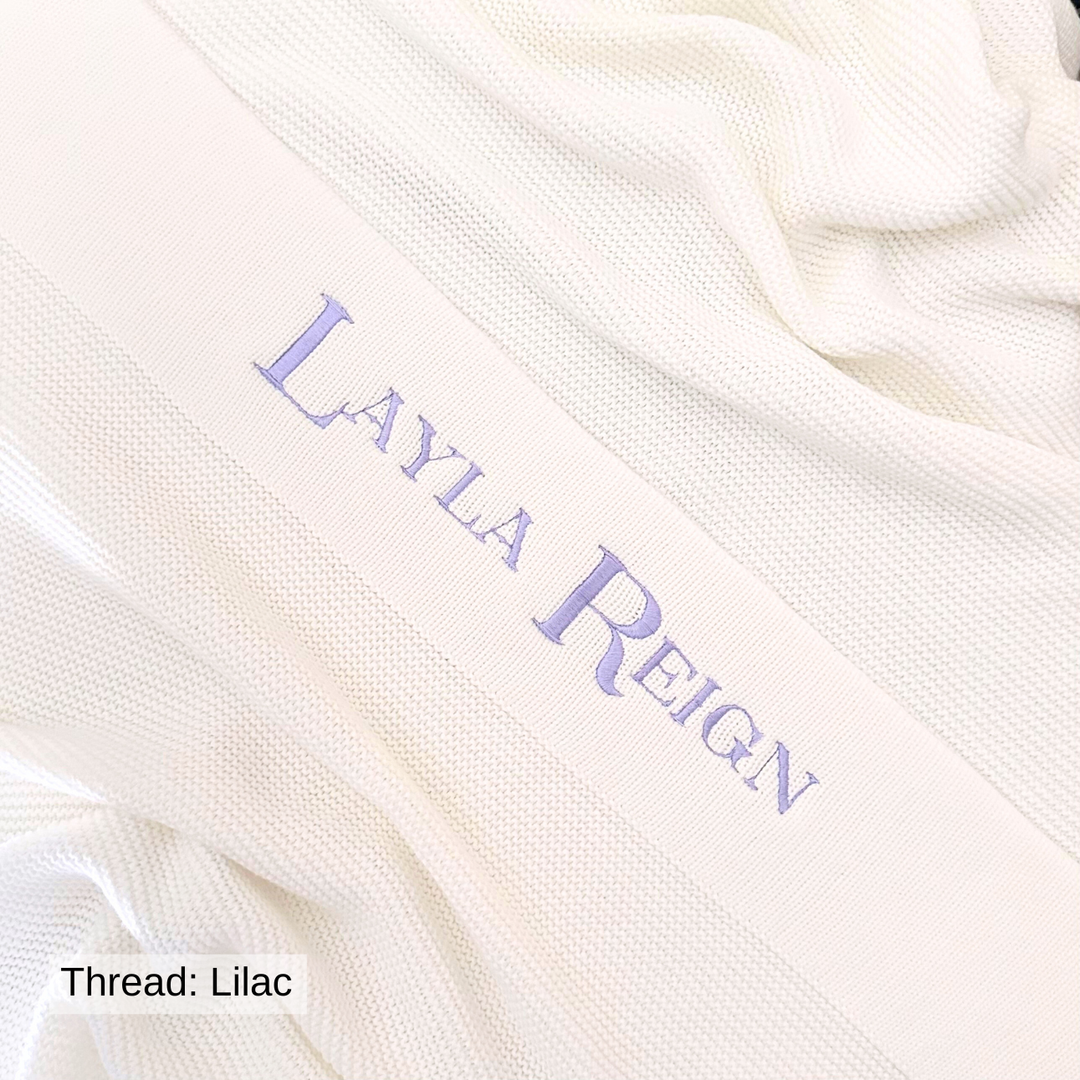 Personalised Cotton Knit Baby Blanket - Ivory