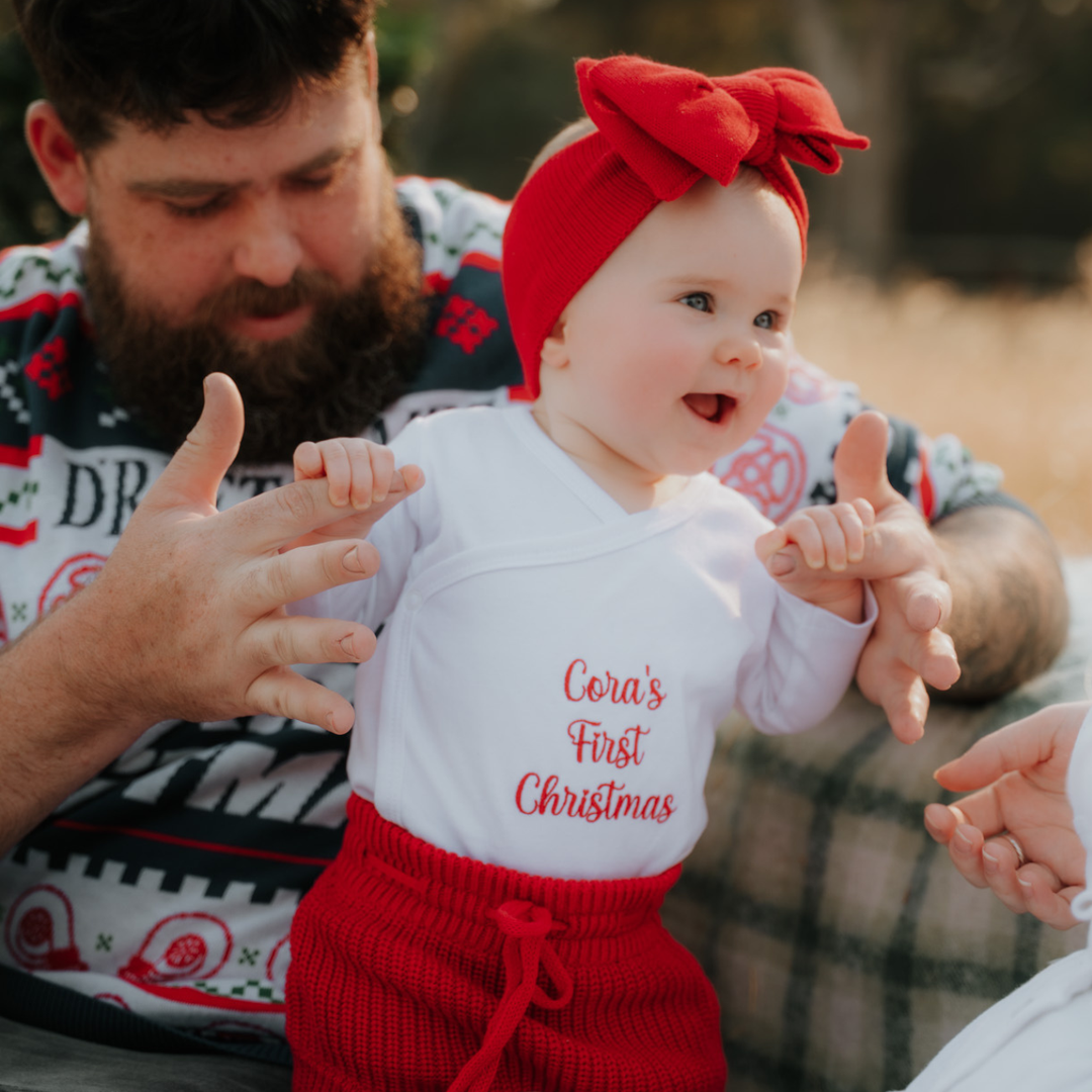 Christmas Red Knit Bubble Shorties