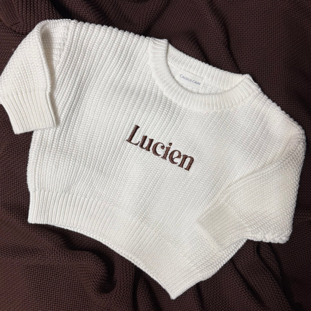 Personalised Chunky Knit Sweater - Ivory
