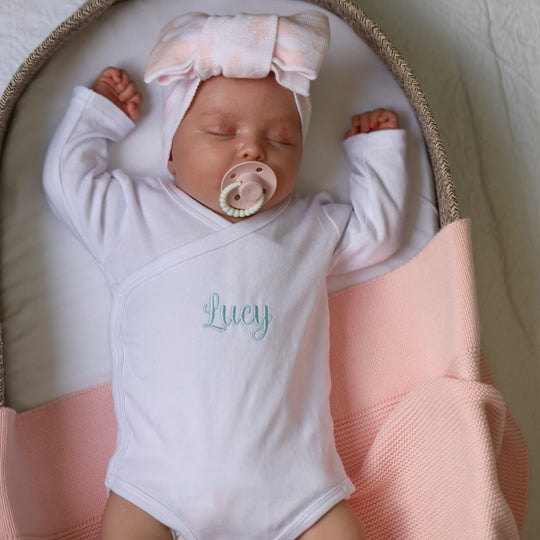 Personalised Cotton Knit Baby Blanket - Baby Pink