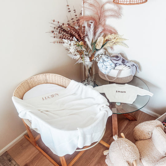 Personalised Cotton Knit Baby Blanket - Ivory