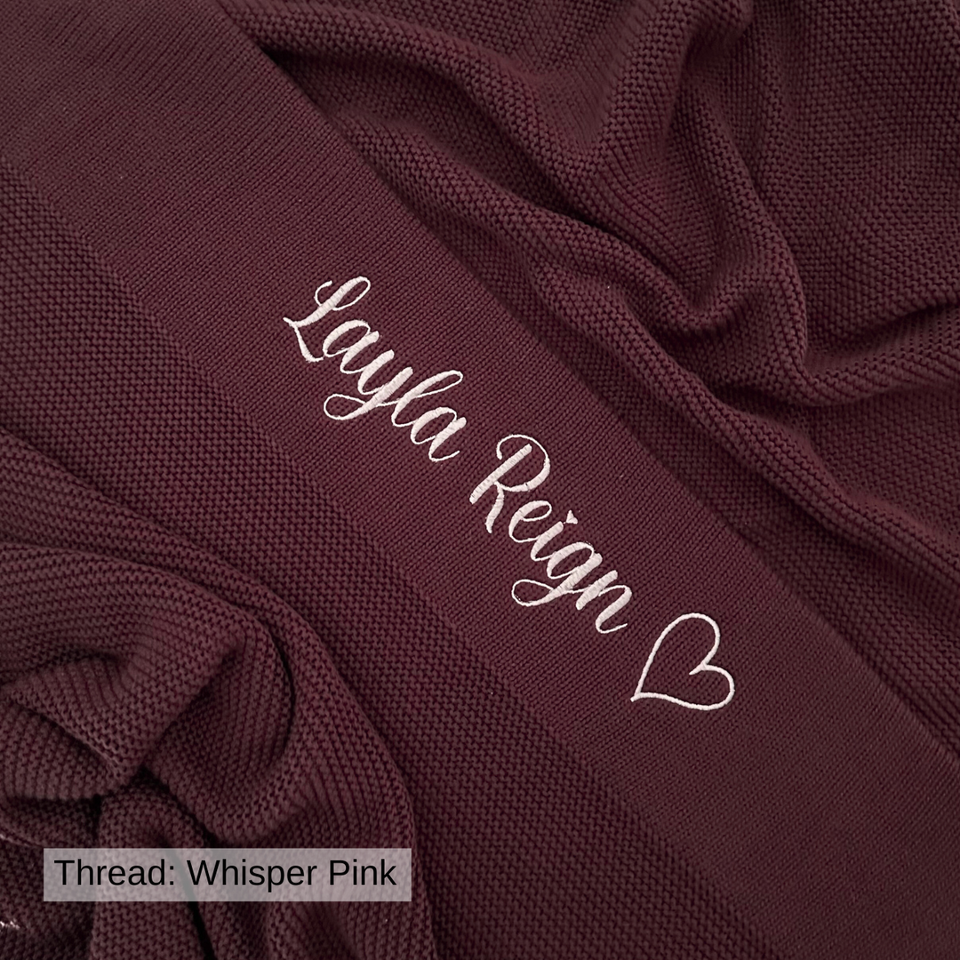 Personalised Cotton Knit Baby Blanket - Chocolate