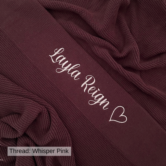 Personalised Cotton Knit Baby Blanket - Chocolate