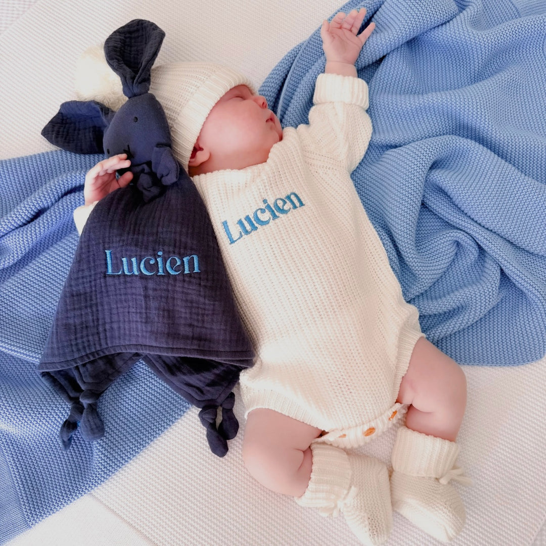 Personalised Chunky Knit Baby Romper - Ivory