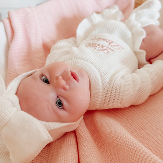 Keepsake Frill Knit Baby Romper
