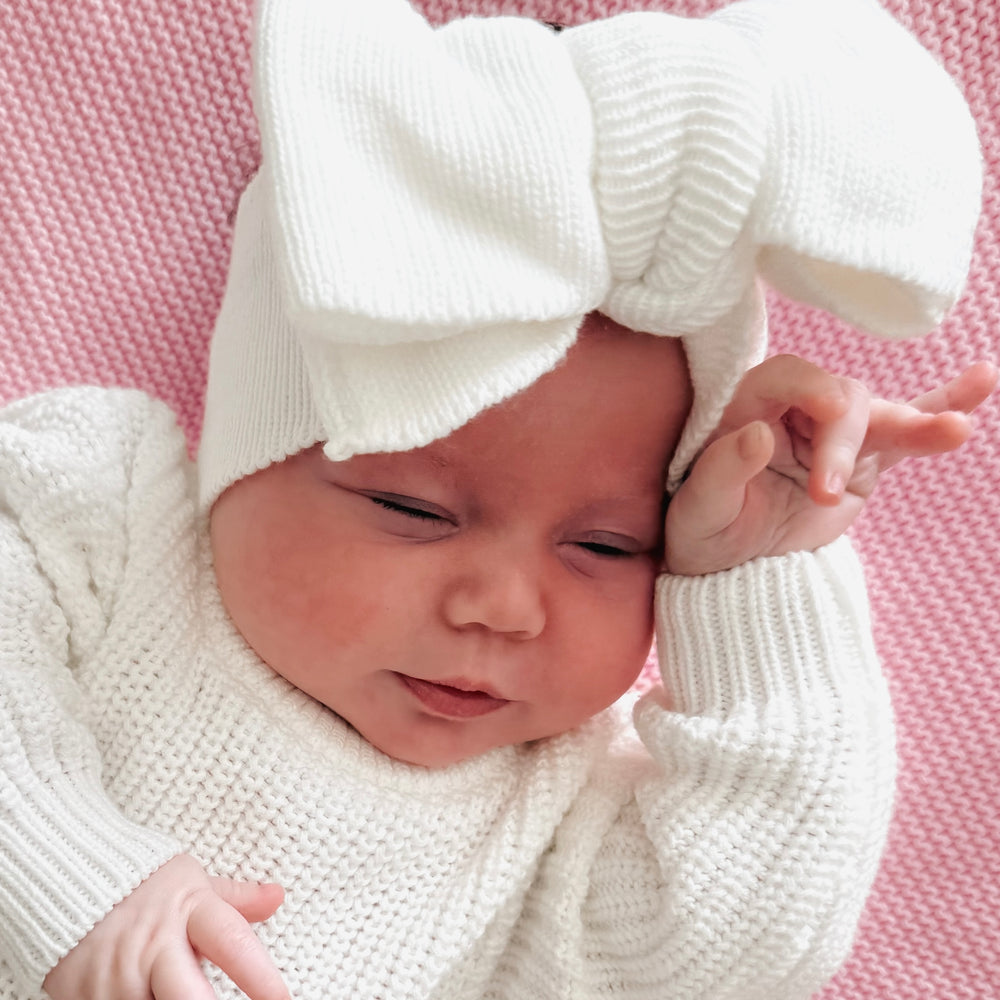 Oversized Bow Headband – Ivory
