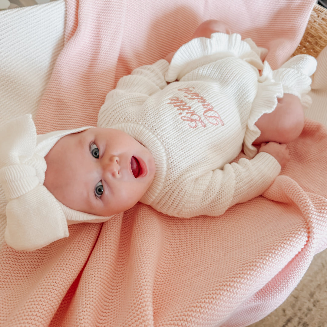 Keepsake Frill Knit Baby Romper