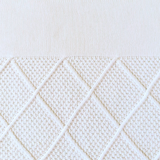Personalised Diamond Knit Baby Blanket - Ivory