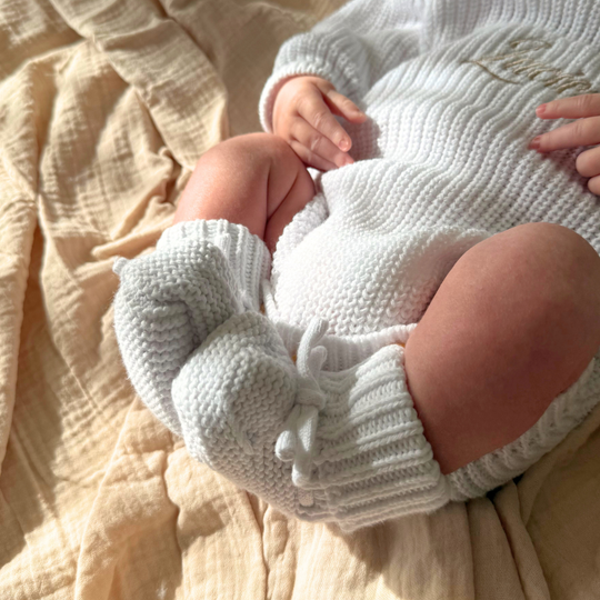 Personalised Chunky Knit Baby Romper - Ivory