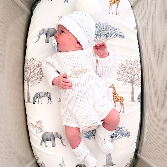 Personalised Chunky Knit Baby Romper - Ivory