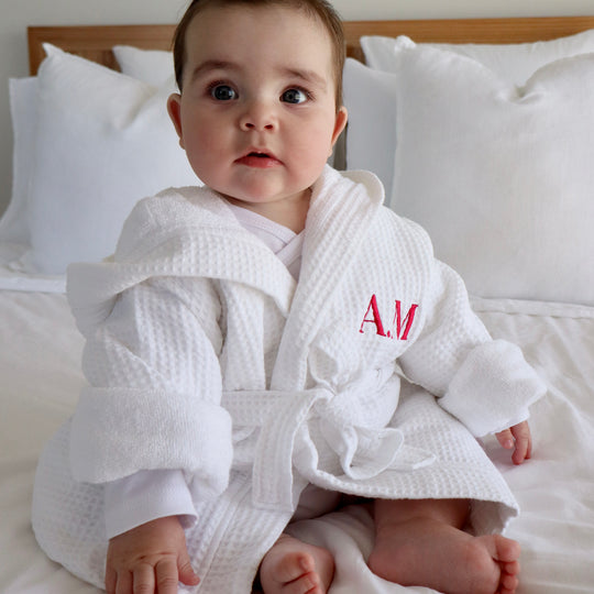 Signature White Waffle Lined Resort Robe - Design Your Way