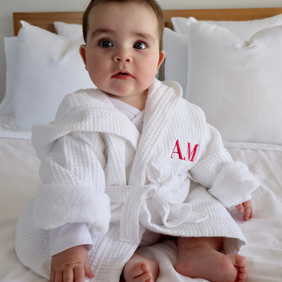 Signature White Waffle Lined Resort Robe - Design Your Way