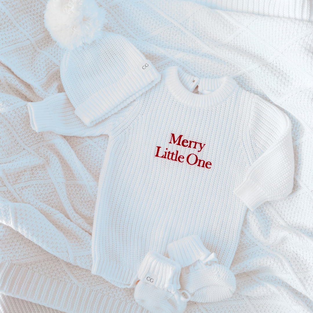 Christmas Ivory Diamond Knit Cotton Blanket
