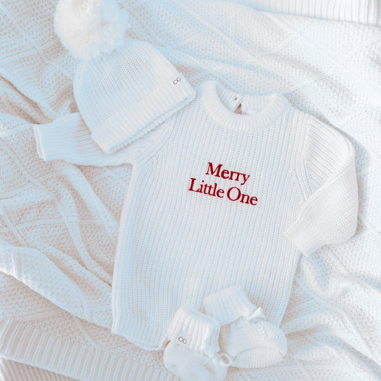 Christmas Ivory Diamond Knit Cotton Blanket