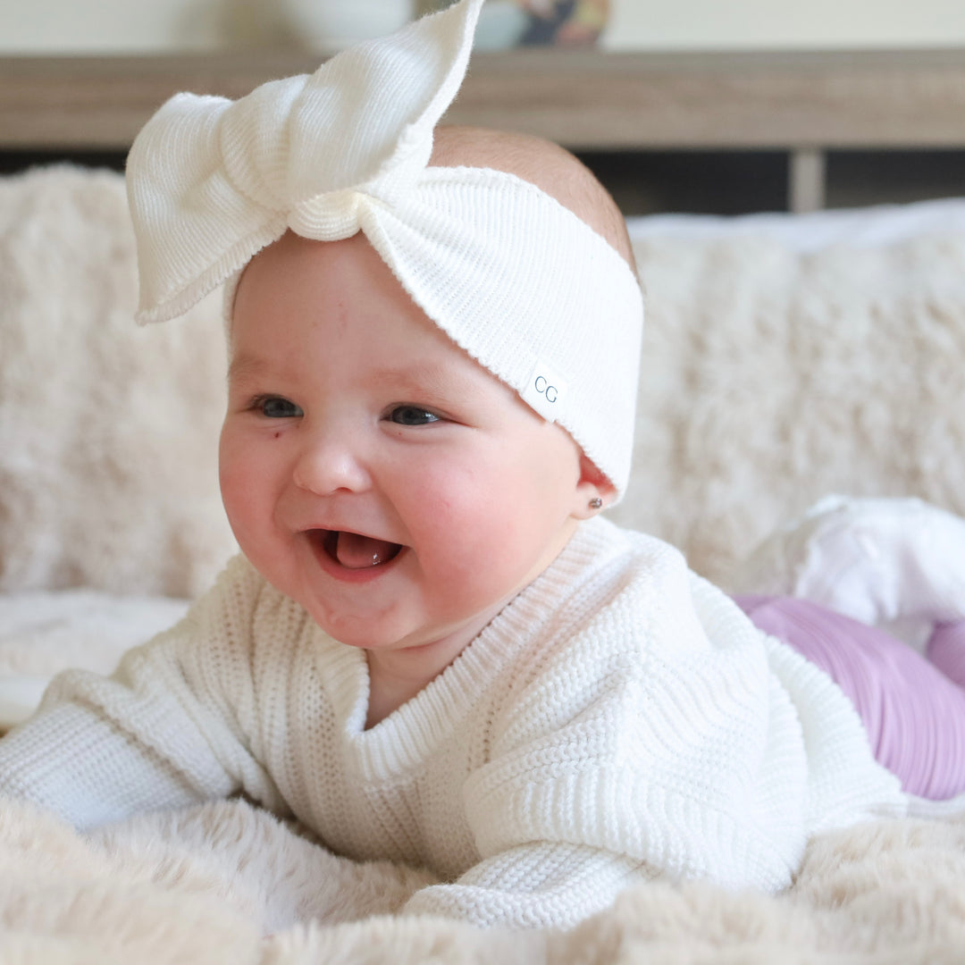Oversized Bow Headband – Ivory