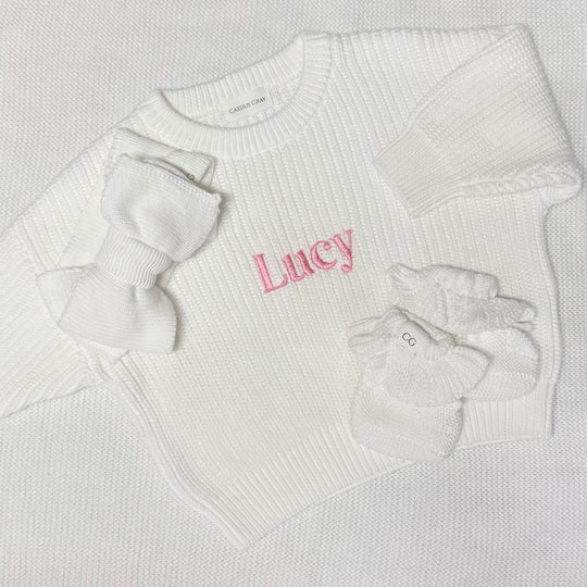 Personalised Chunky Knit Sweater - Ivory
