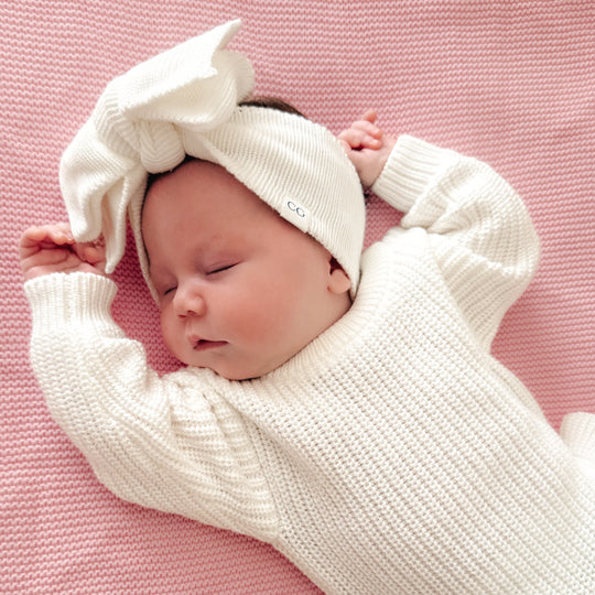 Personalised Frill Knit Baby Romper - Ivory
