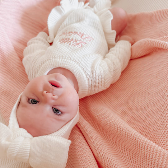 Keepsake Frill Knit Baby Romper